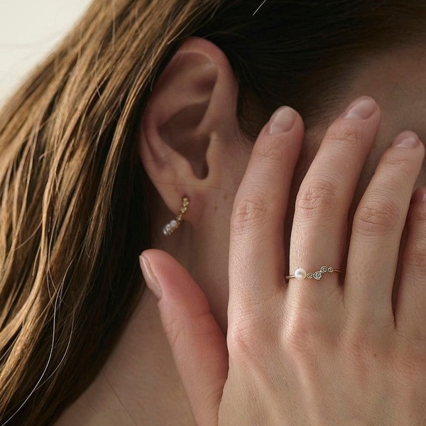 ete bijoux K18YG パールダイヤモンド リング | エテ ビジュー ete bijoux K18YG パールダイヤモンド リング | エテ ビジュー