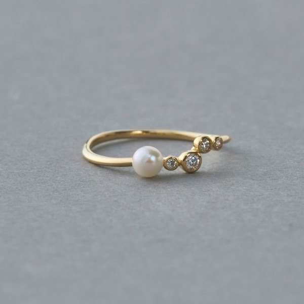 ete bijoux K18YG パールダイヤモンド リング | エテ ビジュー ete bijoux K18YG パールダイヤモンド リング | エテ ビジュー
